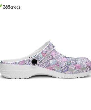 Floral Retro Geo 1970 Groovy Hippie Cool Natural World Nature Sea Life Fishes Shells Unisex Clogs Clog Shoes 9