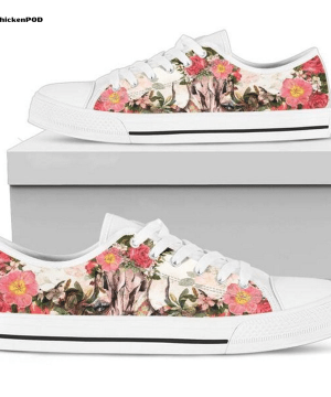 Floral Sloth Low Top Shoes Gift for Men Women