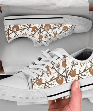 Funny Sloth Low Top Shoes Gift for Men Women