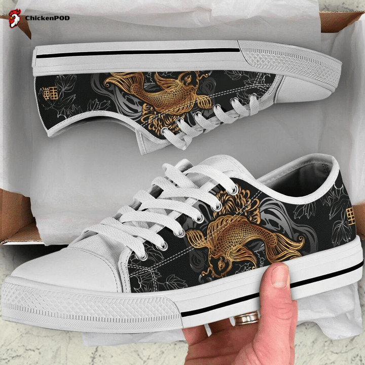 Gold Koi Fish Low Top Shoes Gift For Men Women Gold Koi Fish Low Top Shoes Gift For Men Women