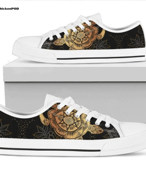 Golden Sea Turtle Low Top Shoes Gift for Men Women