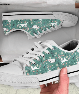 Happy Bunnies Sheep In A Colorful Flower Field Low Top Shoes Gift for Men Women