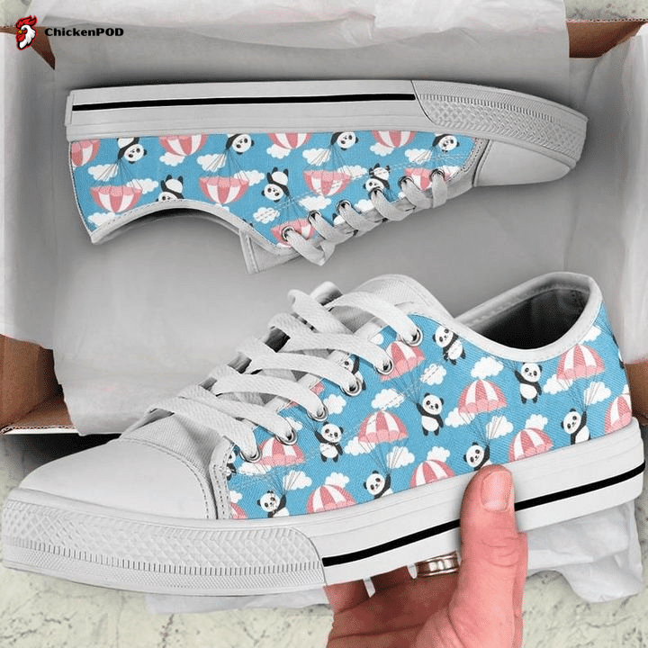 Happy Cute Panda Flying In The Sky Low Top Shoes Gift For Men Women Happy Cute Panda Flying In The Sky Low Top Shoes Gift For Men Women
