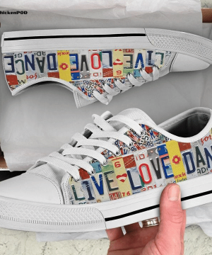 Hip Hop Live Love Dance License Low Top Shoes Gift for Men Women