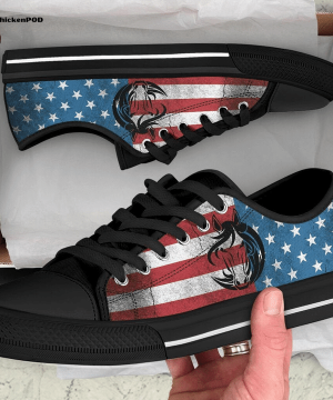 Horse With Usa Flag Low Top Shoes Gift for Men Women
