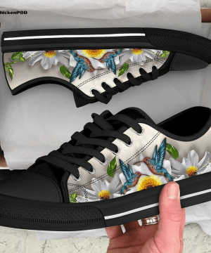Hummingbird Flower Low Top Shoes Gift for Men Women