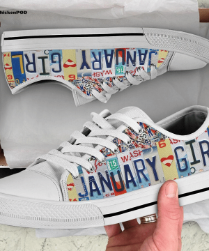 January License Plates Low Top Shoes Gift for Men Women