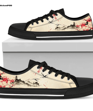 Japanese Cherry Blossom Low Top Shoes Gift for Men Women
