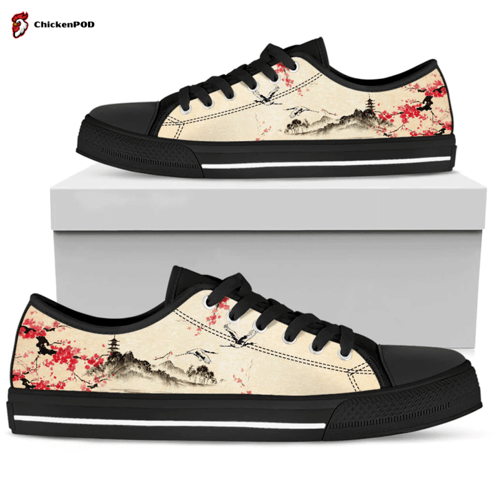 Japanese Cherry Blossom Low Top Shoes Gift For Men Women Japanese Cherry Blossom Low Top Shoes Gift For Men Women