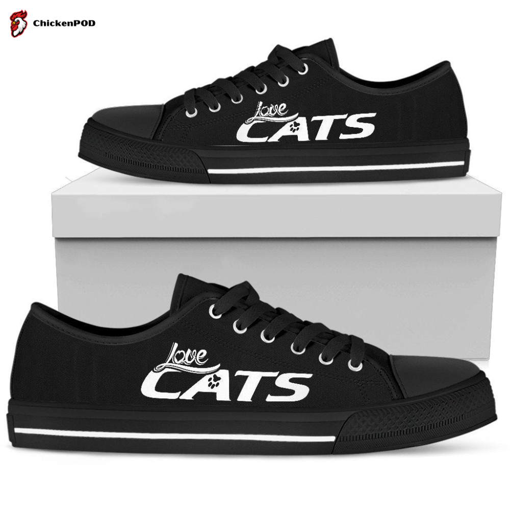Love Cats Black Women’S Low Top Shoes Love Cats Black Women’S Low Top Shoes