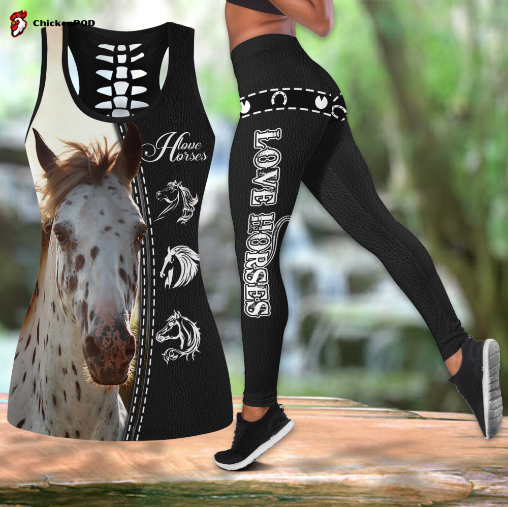 Love Horse Combo Hollow Tanktop Legging Fan Gifts Love Horse Combo Hollow Tanktop Legging Fan Gifts