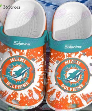 Miami Dolphins Orange-White Nfl Unisex Clogs Clog Shoes