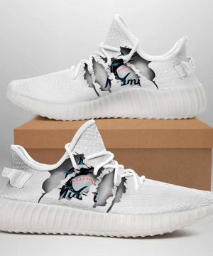 Miami Marlins Ripped Nfl Yeezy Sneaker For Men Women Fans 1