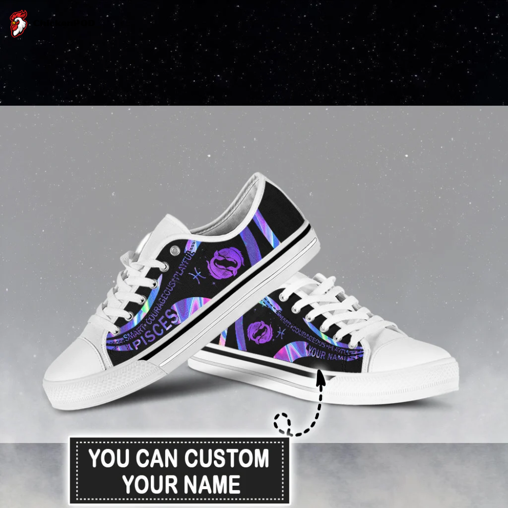 Personalized Holo Pisces Customized Low Top Shoes Gift For Men Women Sneaker Personalized Holo Pisces Customized Low Top Shoes Gift For Men Women Sneaker