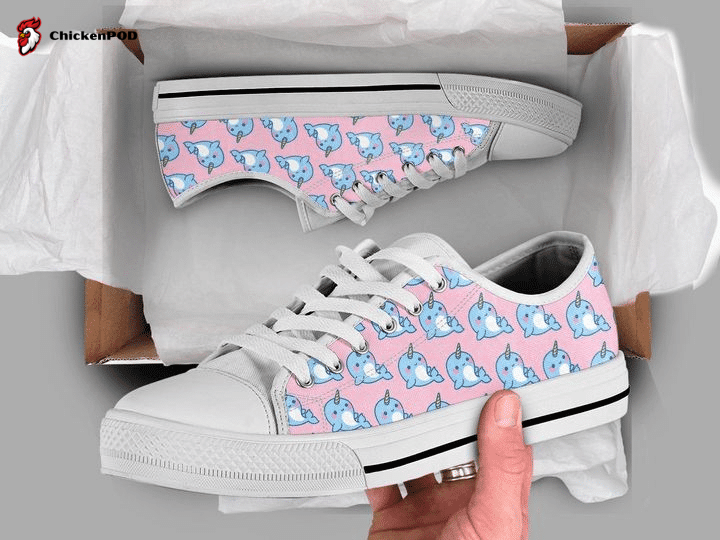 Pink Narwhal Low Top Shoes Gift For Men Women Pink Narwhal Low Top Shoes Gift For Men Women