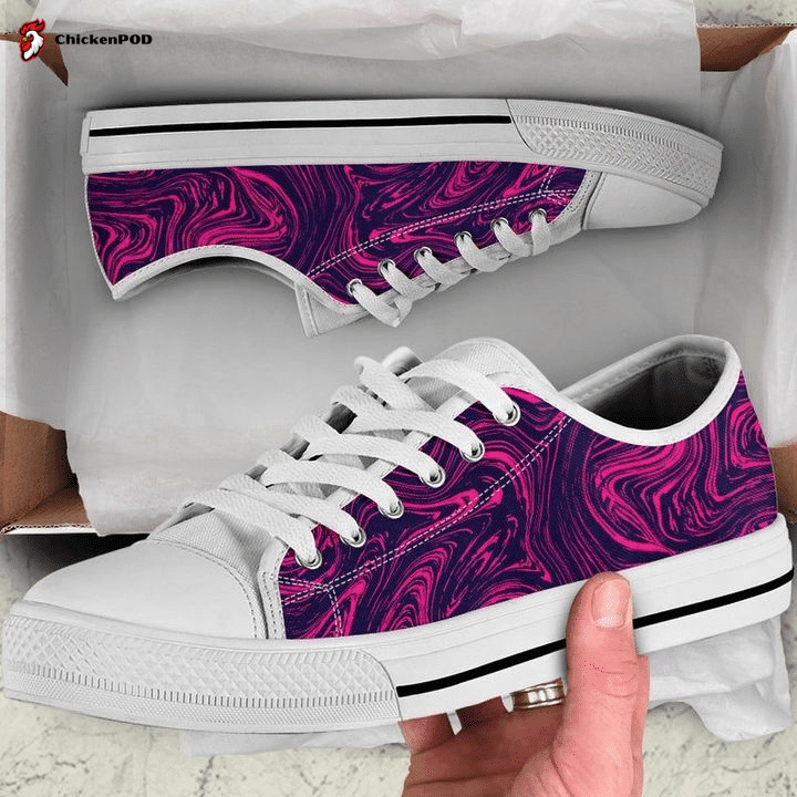 Pink Purple Swirl Abstract Art Low Top Shoes Gift For Men Women Pink Purple Swirl Abstract Art Low Top Shoes Gift For Men Women