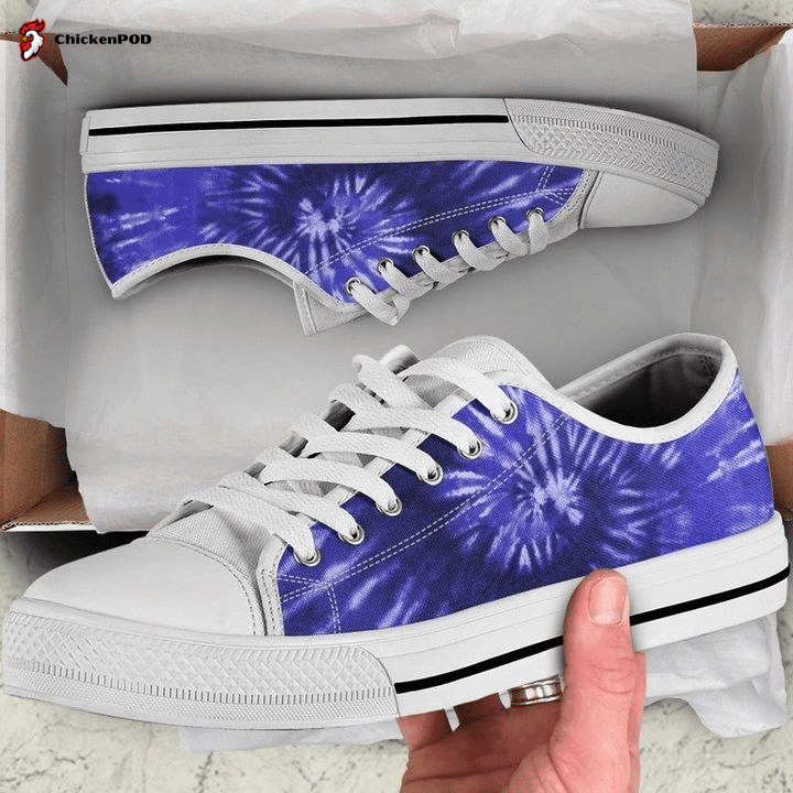 Purple Blue Tie Dye Hippie Abstract Art Low Top Shoes Gift For Men Women Purple Blue Tie Dye Hippie Abstract Art Low Top Shoes Gift For Men Women