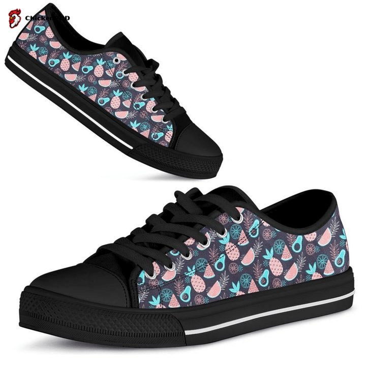 Retro Pineapple Acocado Low Top Shoes Gift For Men Women Retro Pineapple Acocado Low Top Shoes Gift For Men Women