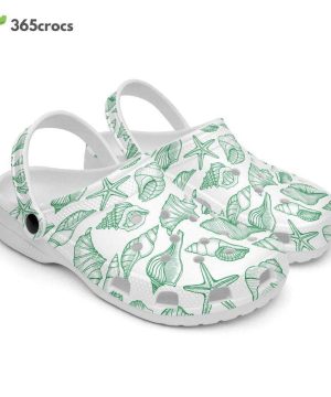 Sea Shells, Pastel Green, Retro Geo 1970 Groovy Hippie Cool Natural World Nature Sea Life Fishes Shells Unisex Clogs Clog Shoes 4 Sea Shells, Pastel Green, Retro Geo 1970 Groovy Hippie Cool Natural World Nature Sea Life Fishes Shells Unisex Clogs Clog Shoes 3