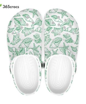 Sea Shells, Pastel Green, Retro Geo 1970 Groovy Hippie Cool Natural World Nature Sea Life Fishes Shells Unisex Clogs Clog Shoes 6 Sea Shells, Pastel Green, Retro Geo 1970 Groovy Hippie Cool Natural World Nature Sea Life Fishes Shells Unisex Clogs Clog Shoes 5