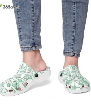 Sea Shells, Pastel Green, Retro Geo 1970 Groovy Hippie Cool Natural World Nature Sea Life Fishes Shells Unisex Clogs Clog Shoes 12 Sea Shells, Pastel Green, Retro Geo 1970 Groovy Hippie Cool Natural World Nature Sea Life Fishes Shells Unisex Clogs Clog Shoes 11