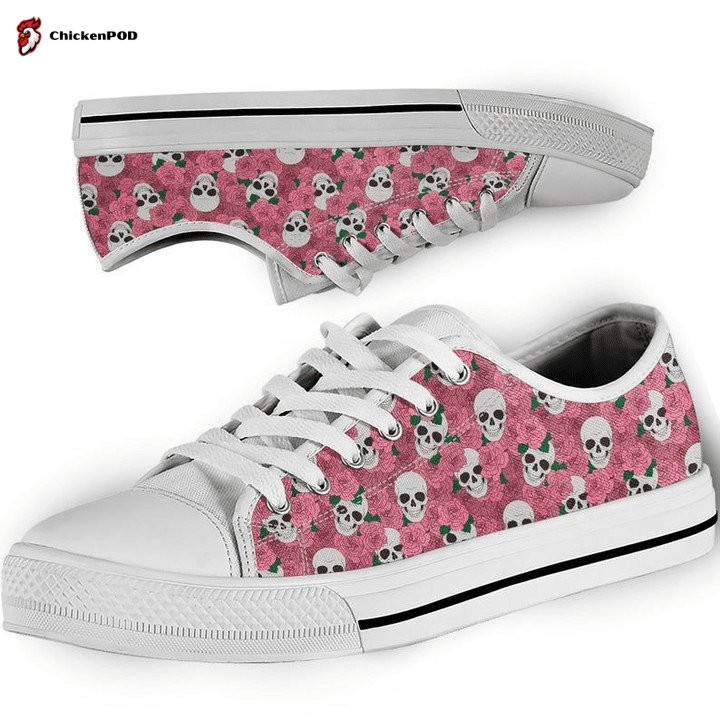 Skull Pattern Low Top Shoes Gift For Men Women Skull Pattern Low Top Shoes Gift For Men Women