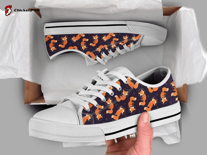 Space Fox Shoes Fox Sneakers Fox Print Pattern Cute Shoes Fox Lover Gifts Custom Low Top Shoes Gift For Men Women Space Fox Shoes Fox Sneakers Fox Print Pattern Cute Shoes Fox Lover Gifts Custom Low Top Shoes Gift For Men Women